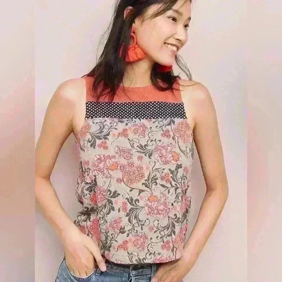 Meadow Rue Tops - Meadow Rue by Anthropologie Poppy Jacquard Tank Size XS